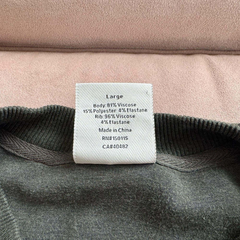 Varley Lowry Sweat doublesoft sweatshirt olive marl green like new large - Picture 8 of 14